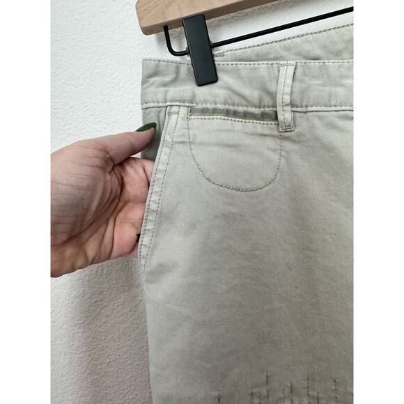 Anthropologie Womens Patchwork Relaxed Mid Rise Straight Leg Chino Pant Beige 28 - Picture 3 of 13